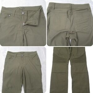 Prana Hiking Pants Moto Style Stretch Olive Green Casual Pants Size 6‎